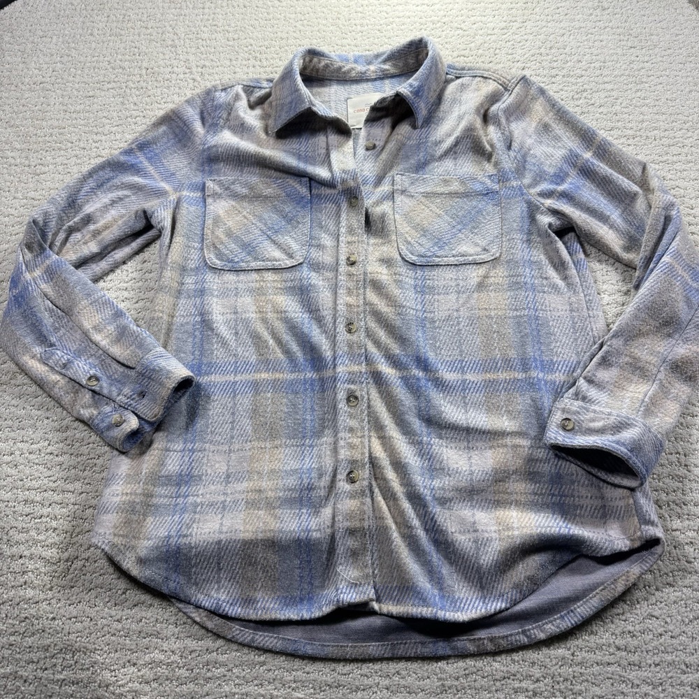 Casa Cabana Women's Light Blue & Beige Flannel‎ Size Medium